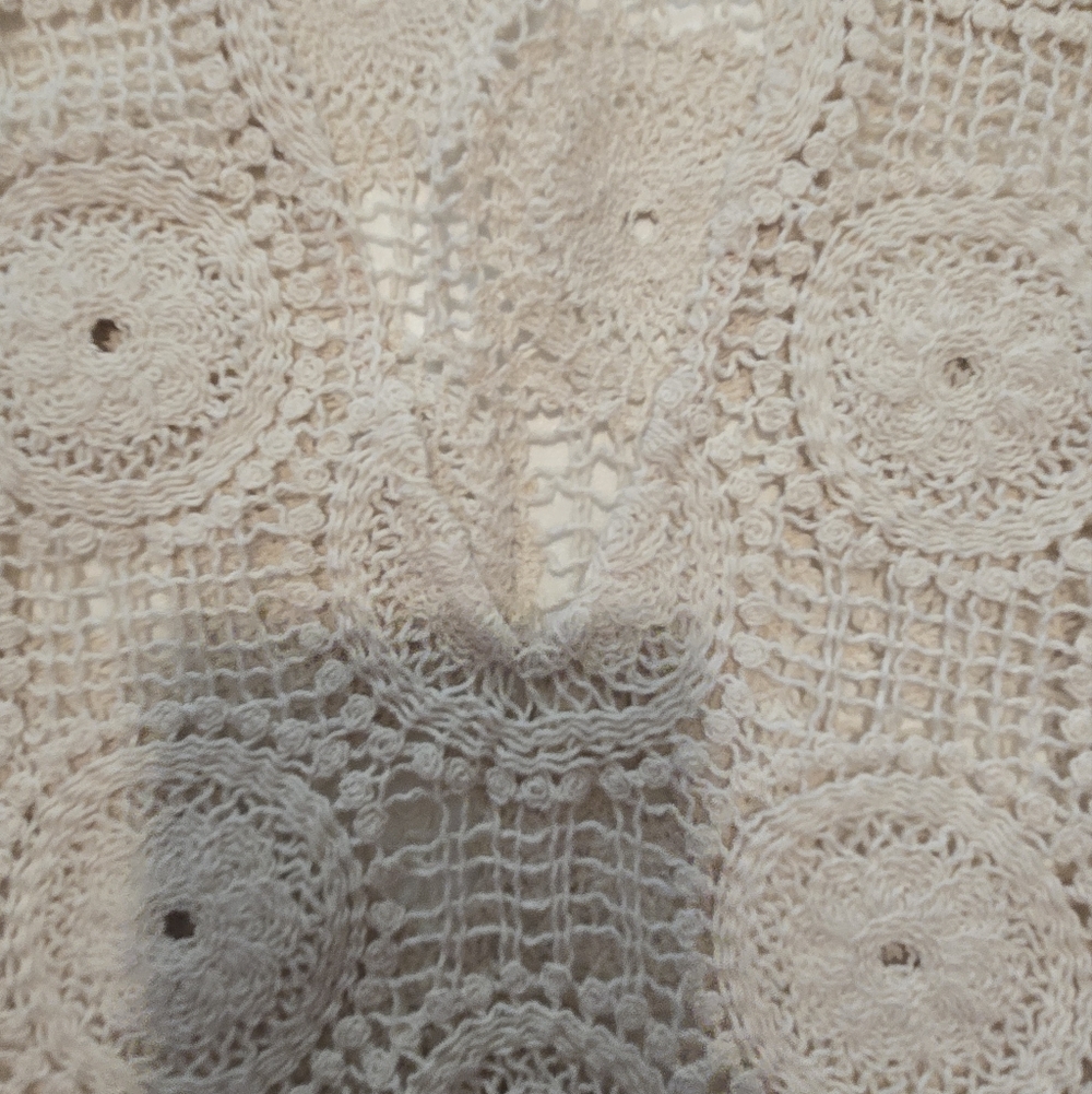 Ronny Kobo Sheer Crochet Casual Dress Cotton Long sleeves V-neck Pull-on Size M - Picture 7 of 13